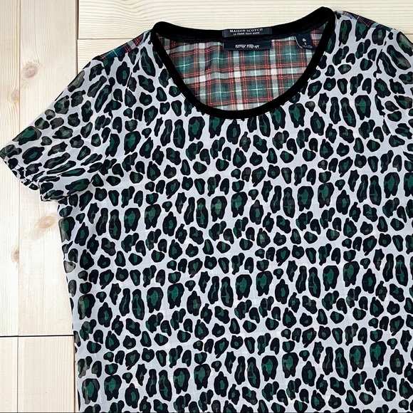 Maison Scotch Punk Radar Sheer Mixed Print Shirt - Picture 11 of 12